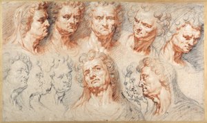 Thirteen studies based on a Roman imperial head by Arnold or Artus the Elder Quellin I