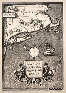 Map of Southern New England by Arthur Allen Lewis