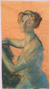 Woman with Orange Background from A.B. Davies book, edition -25, 50