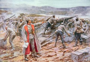 Serbian Artillery in Action Against the Austrians