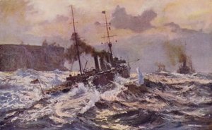 Warships of the Australian Navy Leaving Sydney Harbour by Arthur C. Burgess