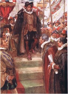 The Prince of Orange knew no greater moment than this, illustration from Romance of History: The Netherlands, 1920s by Arthur David McCormick