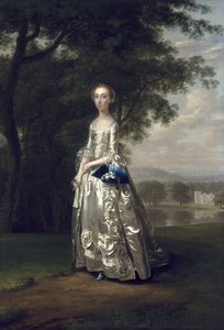 Portrait of a Lady in a Landscape by Arthur Devis