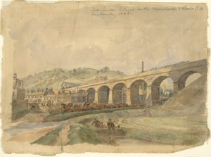 Todmorden Viaduct on the Manchester & Leeds Railway, England 1843 by Arthur Fitzwilliam Tait