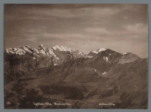 View of the Gspaltenhorn, the Blüemlisalp and the Schilthorn in the Bernese Alps (Panorama of the Jungfrau Range) by Arthur Gabler