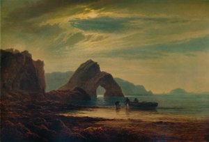Gilters Point, Tenby, by Moonlight by Arthur Gilbert