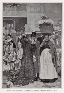 After the Revels - A Scene in Covent Garden Market by Arthur Herbert Buckland