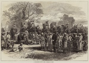 A Tiger-Hunting Party in India, Preparing to Start