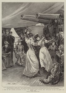 A Visit of the Channel Squadron to Cadiz, Two Spanish Ladies dancing the Sevillana at an At Home on Board Ship
