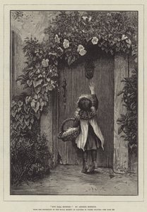 Not Tall Enough! From the Exhibition of the Royal Society of Painters in Water Colours by Arthur Hopkins