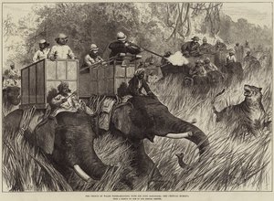 The Prince of Wales Tiger-Shooting with Sir Jung Bahadoor, the Critical Moment by Arthur Hopkins
