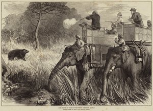 The Prince of Wales in the Terai, shooting a Bear by Arthur Hopkins