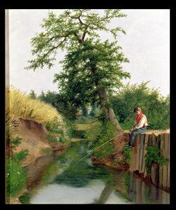 A Boy Fishing by Arthur Hughes