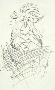 A Grotesque Hairy Head by Arthur Rackham