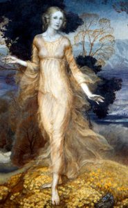 A Young Woman in a Garden by Arthur Rackham
