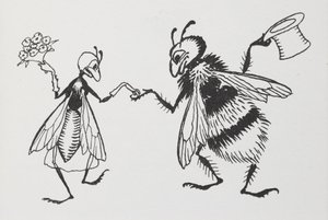 A fly and bee getting married