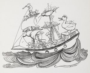 A Ship Crewed by Mice and Captained by a Duck. by Arthur Rackham