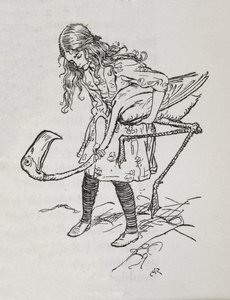 Alice Playing Croquet with a Flamingo by Arthur Rackham