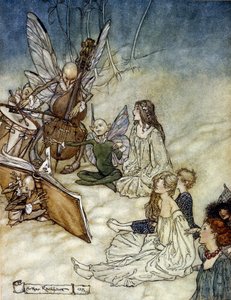 Elves Playing Music (Illustration for The Dream of a Summer Night by William Shakespeare) by Arthur Rackham