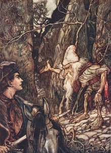 Good Dwarf, can you not tell me where my brothers are? by Arthur Rackham