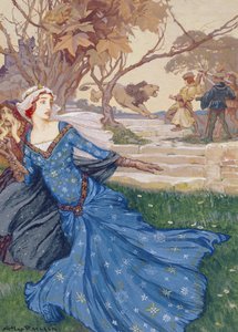 Guinevere Rescued by La Cote Male Taile, illustration from A Collection of Stories from Old Fairy Tales: Grimm, Andersen and Stories of King Arthur, published 1905 by Arthur Rackham