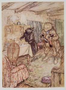 He presently reappeared, somewhat dusty, with a bottle of beer in each paw and another under each arm, from Wind in the Willows by Kenneth Grahame, pub. 1940