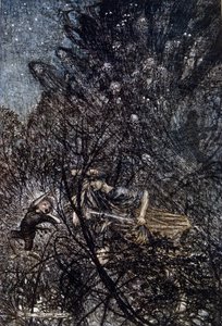 Illustration by Arthur Rackham for The Dream of a Summer Night by William Shakespeare by Arthur Rackham