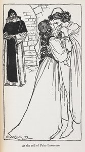 Illustration of the star-crossed lovers in Romeo and Juliet by Arthur Rackham