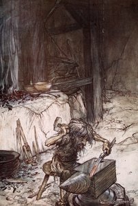 Mime at the Anvil by Arthur Rackham