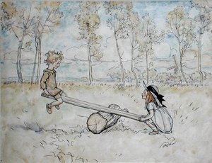 See, Saw, Margery Daw by Arthur Rackham