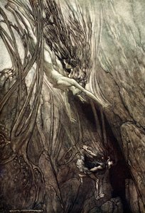 Seize the Despoiler! Rescue the Gold! Help Us! Help Us! Woe! Woe!, 1910 by Arthur Rackham