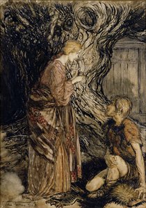 Siegmund and Sieglinde, Illustration from Rhinegold and the Valkyrie by Richard Wagner, Heinemann, 1910 by Arthur Rackham