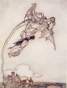The Kings only daughter had been carried off by a Dragon by Arthur Rackham
