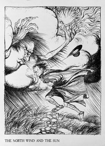 The North Wind and the Sun, illustration from 