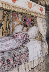 The Sleeping Princess, illustration for The Allies Fairy Book, Heinemann, 1916 by Arthur Rackham