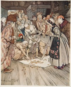 The Wishing Table, the Gold Ass and the Cudgel in the Knapsack by Arthur Rackham