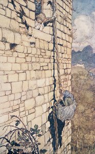 The Witch Climbed Up, from The Fairy Tales of the Brothers Grimm, pub. 1909 by Arthur Rackham