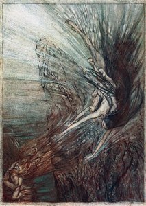 The Frolic of the Rhinemaidens (Illustration for The Rhinegold and The Valkyrie by Richard Wagner) by Arthur Rackham