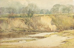 A Fly Fisherman on the Shores of the Wharfe by Arthur Reginald Smith