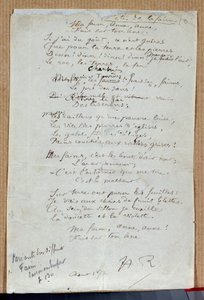 Manuscript of the poem 