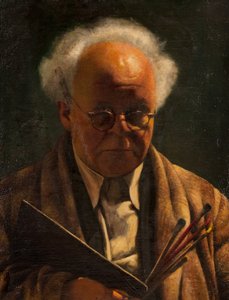 Self Portrait with Palette and Brushes by Arthur Segal