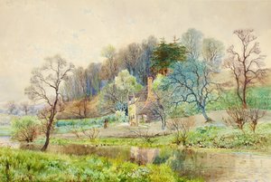 A Forest Farm, Horsham, Sussex, c.1880-1900 by Arthur Willett