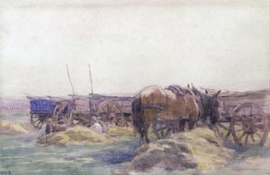 Hay Carts with Horse by Arthur Winter Shaw