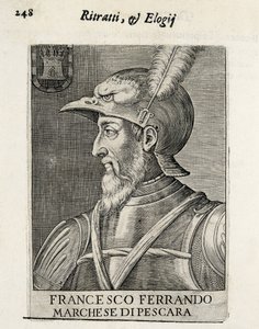 Fernando Francisco Avalos (1490-1546), Spanish General. Xylography