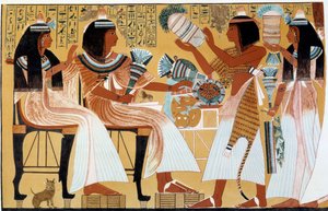 Art Egypt: Ipuy and His Family, Facsimile from the Tomb of Ipuy in Thebes by Artist Unknown