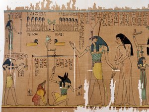 Art Egypt: The Weighing of the Soul - The Gods Anubis and Thoth, Anhai Simile College by Artist Unknown