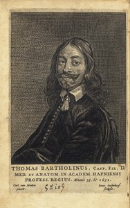 Thomas Bartholin (1616-1680). Danish Physician, Mathematician, and Theologian. Known for His Work in the Discovery of the Lymphatic System in Humans and for His Advancements of the Theory of Refrigeration Anesthesia