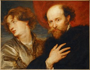 Double-portrait idealized of van Dyck and Rubens by Artist Unknown