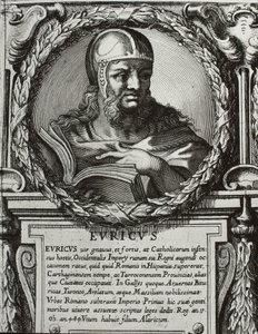 Euric (420-484). King of the Visigoths (466-484). Engraving by Artist Unknown