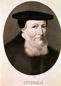 Portrait of Johannes Gutenberg (etching) by Artist Unknown